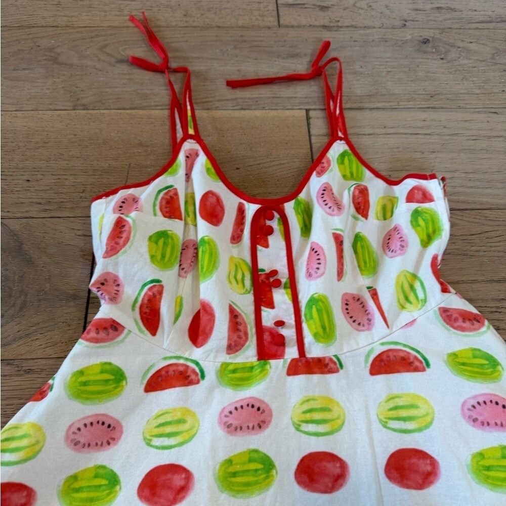 ModCloth Watermelon Print Fit & Flare Sun Dress Size M Pockets (869)